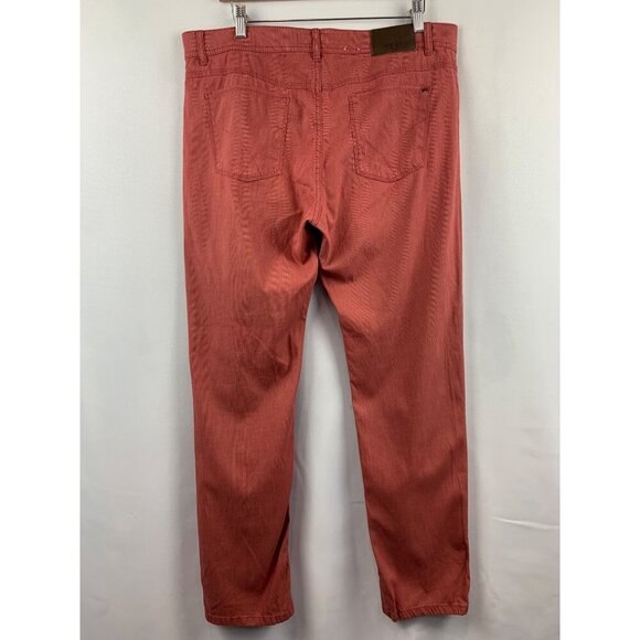 Brax Mens Cooper Fancy Regular Fit Red Pants - Picture 4 of 8